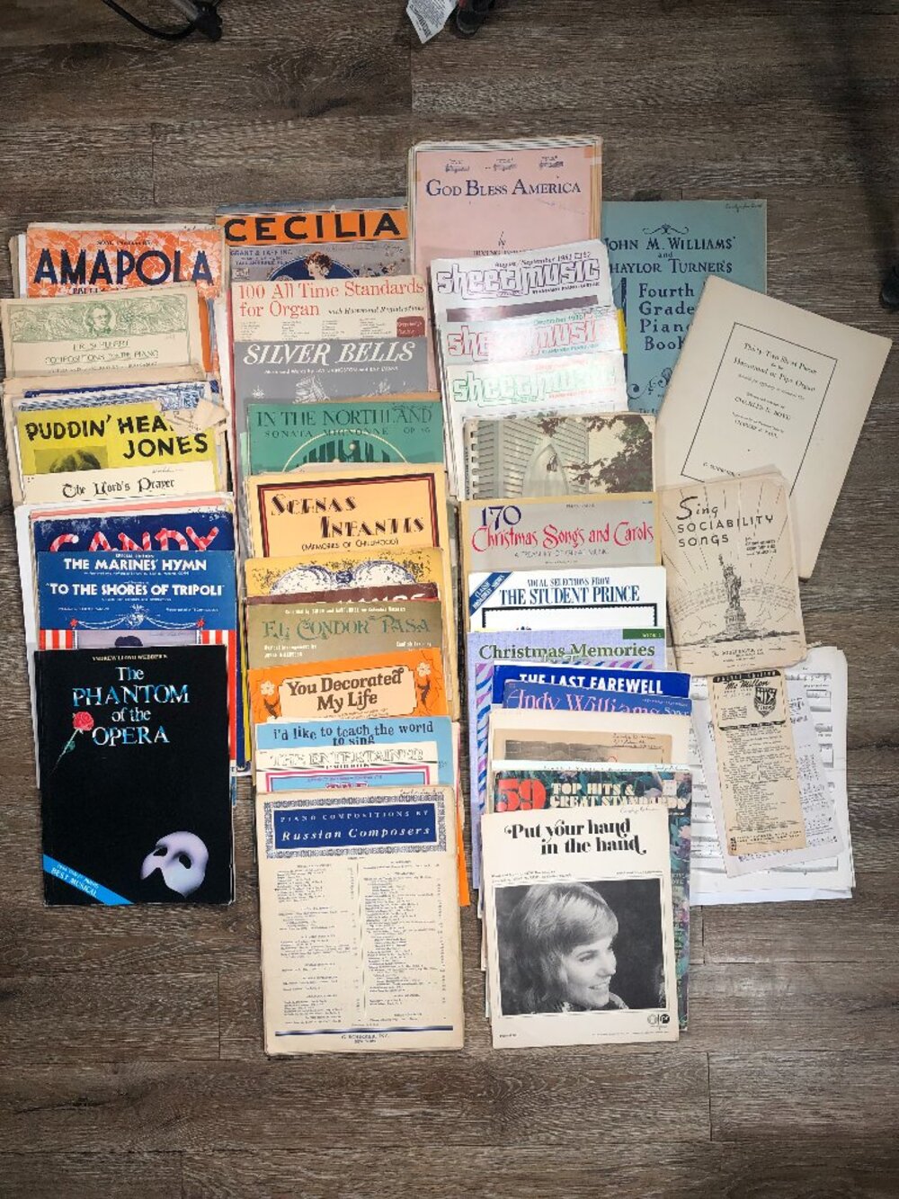 Large Lot Vintage Assorted Sheet Music - 1930's - 1980's Organ Piano